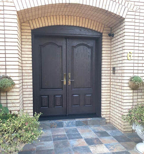 brown fiberglass door