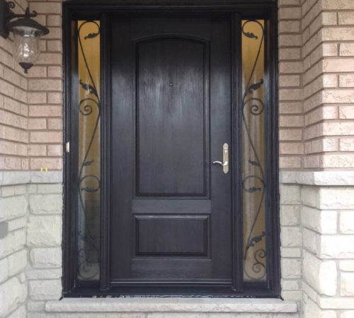 brown steel entry door