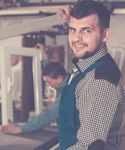 Image depicts a window installer with a Canadian Choice window.