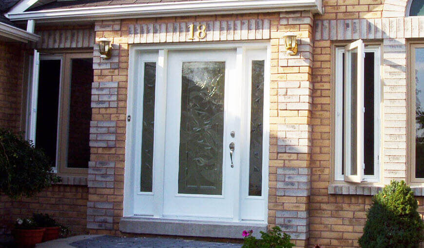 Image depicts a steel door installed in a home.