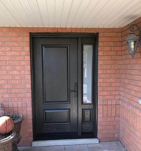 dark brown fiberglass door