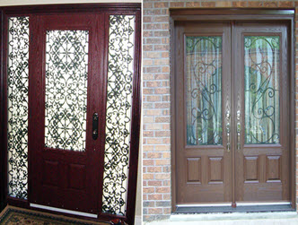 Image depicts two different entry door styles.