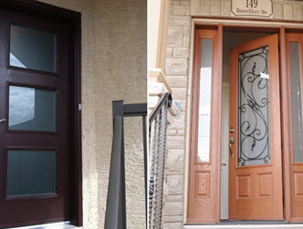 Image depicts two modern entry doors.