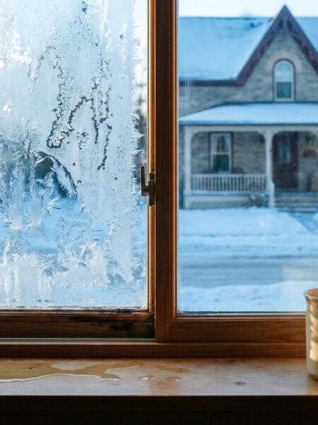 frosted window ice buildup