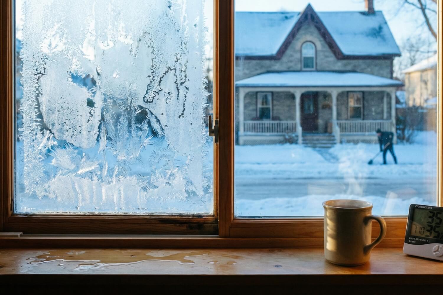 frosted window ice buildup