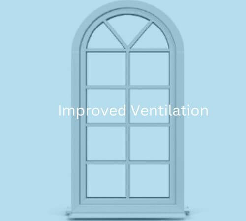improved ventilation custom shaped windows