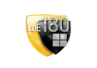 Image depicts the logo for low-e 180 Windows.