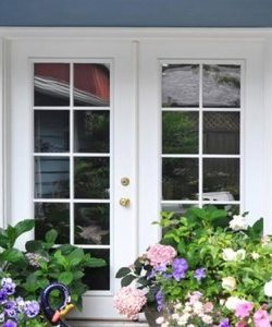 Image depicts a French patio door from NorthShield.