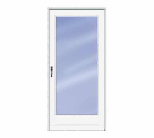 Image depicts a one lite storm door.