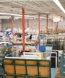 Image depicts a warehouse with pvc and upvc windows.