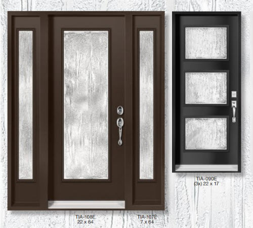 Image depicts two different variations of entry doors.