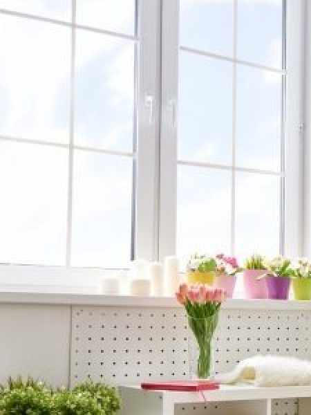 Image depicts new vinyl windows in a home.