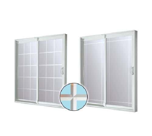 Image depicts V groove glass for sliding patio doors.