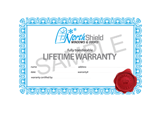 Image depicts the Vinyl Windows Warranty for NorthShield Windows & Doors.