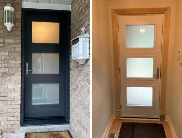 Black and White Entry Door Installation in Markham