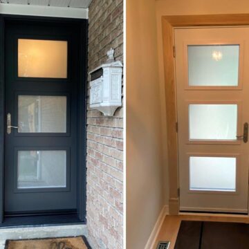 Black and White Entry Door Installation in Markham