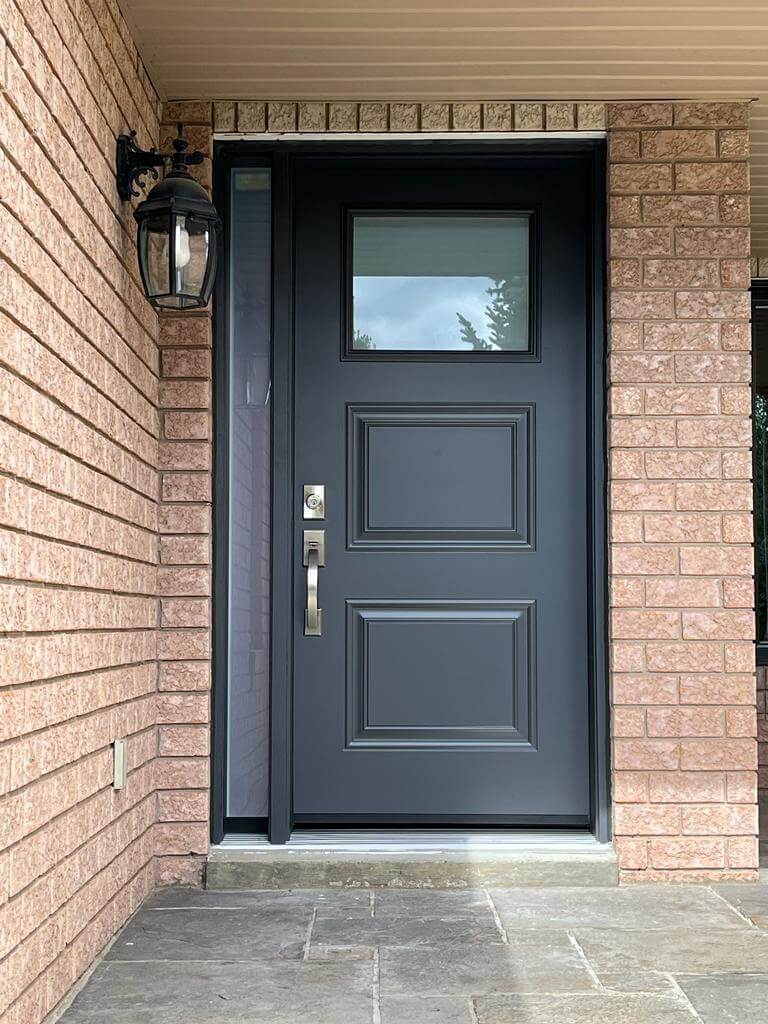 black entry door installation brampton