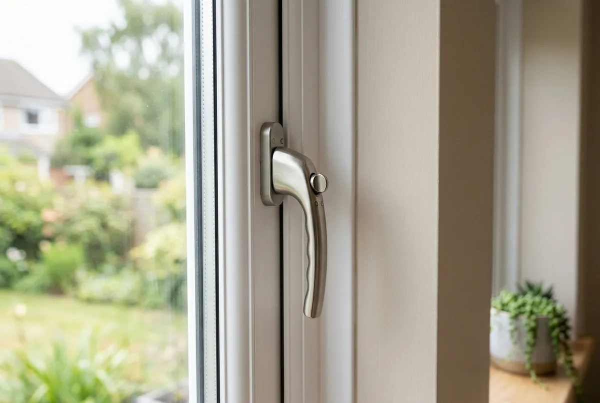 Modern white vinyl casement window showing quality frame construction