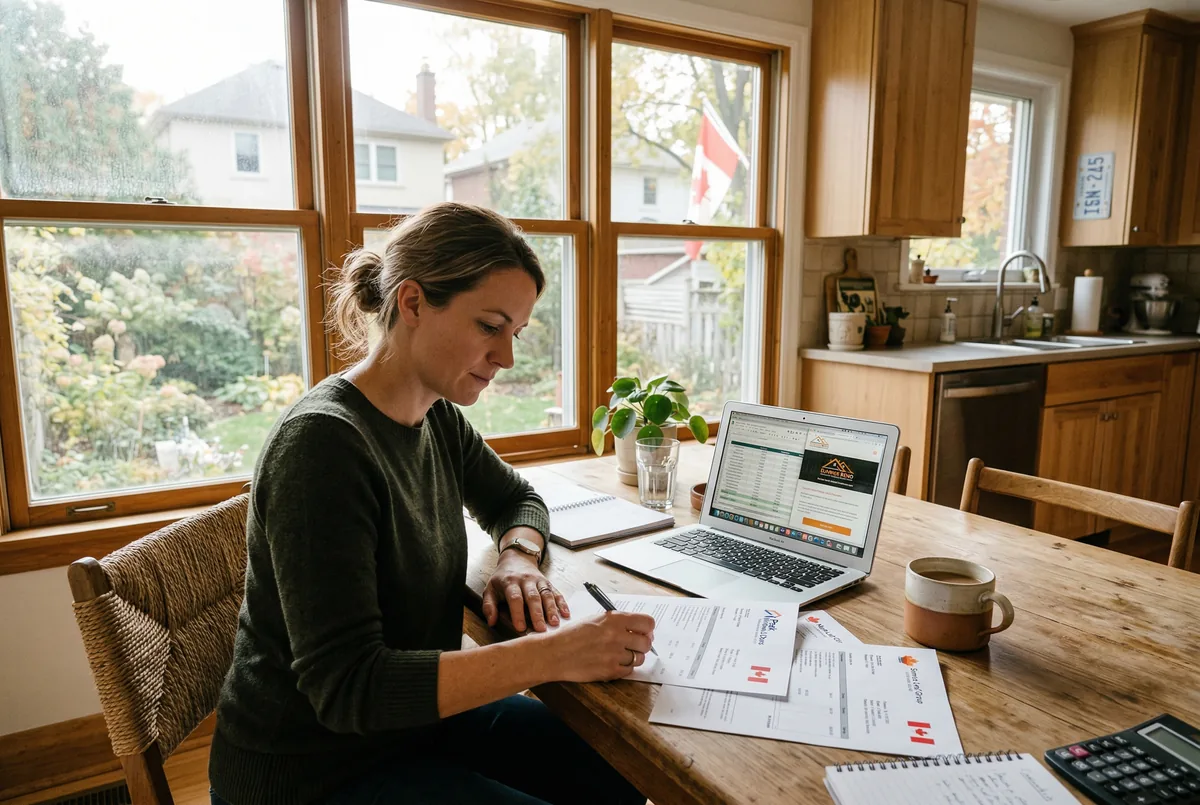 Canadian homeowner reviewing window replacement quotes