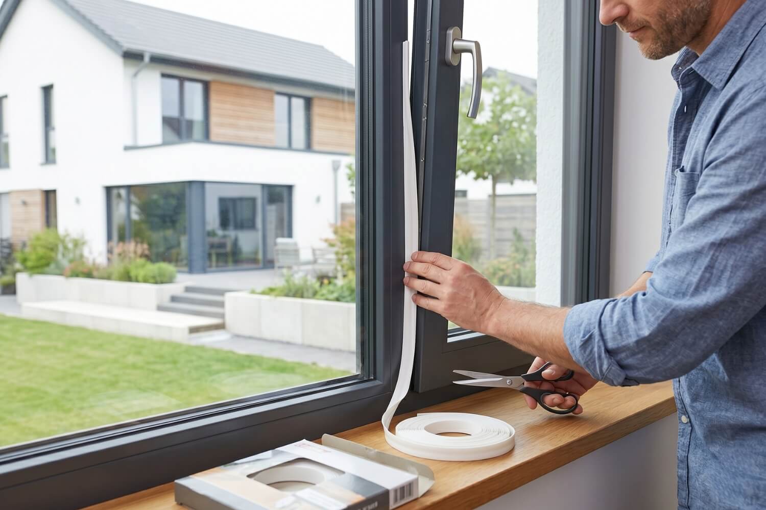 v strip window sealing method
