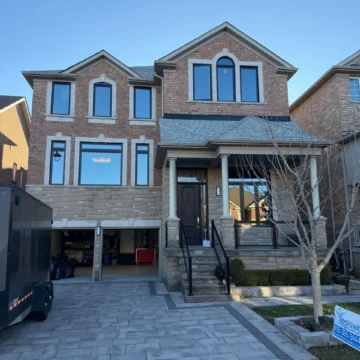 Black Triple-Glass Window and Door Replacement Project in Vaughan, Ontario