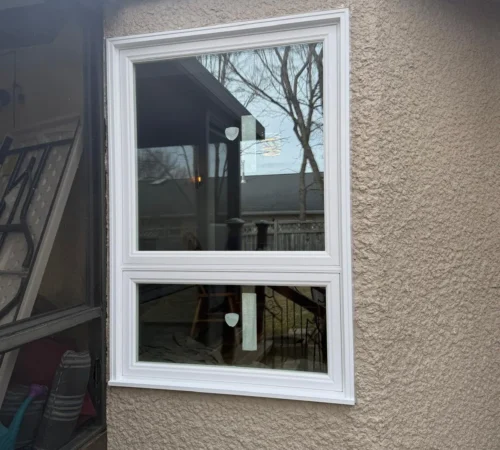 Brick-to-Brick Window Replacement in Winnipeg, Manitoba - northshield project 14 stucco wall tall window exterior
