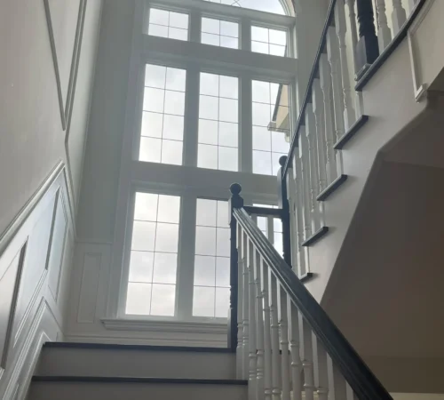 Custom Full-House Window Replacement Project in Richmond Hill, Ontario - arched entry window interior