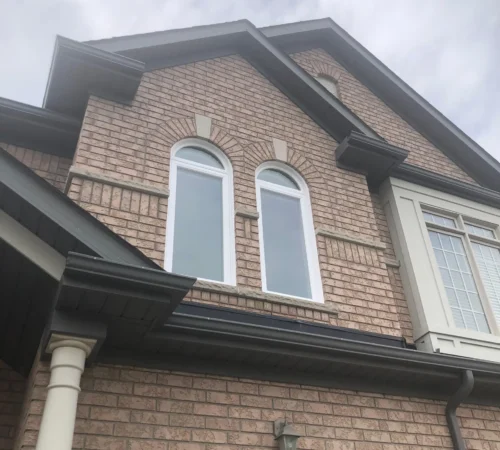 Triple-Glass Window Replacement Project in Brampton, Ontario - arched window front exterior