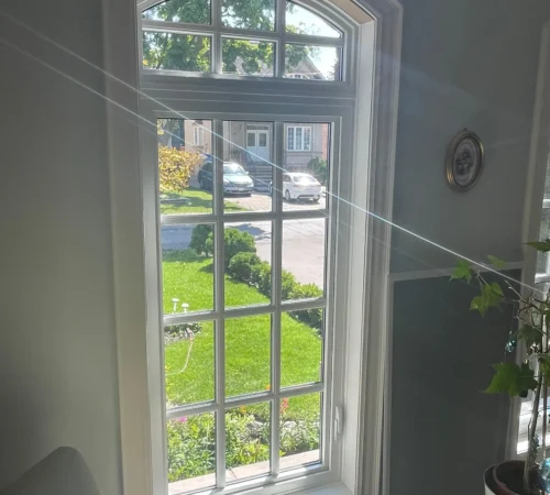 Custom Full-House Window Replacement Project in Etobicoke, Ontario - arched window interior