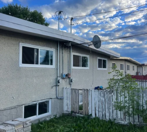 Full-Frame Triple-Glass Window Replacement Project in Calgary, Alberta - backyard window replacement exterior calgary