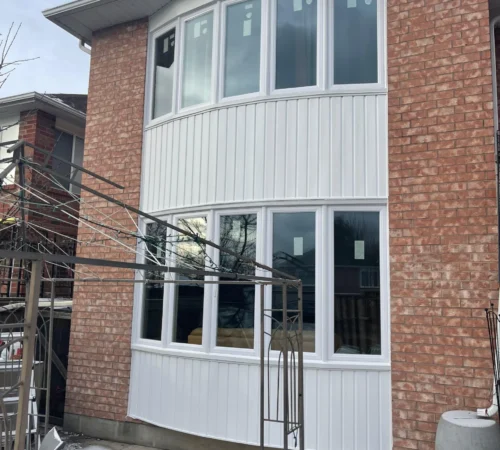Triple-Glass Window and Bow Window Replacement Project in Richmond Hill, Ontario - bow window exterior installation