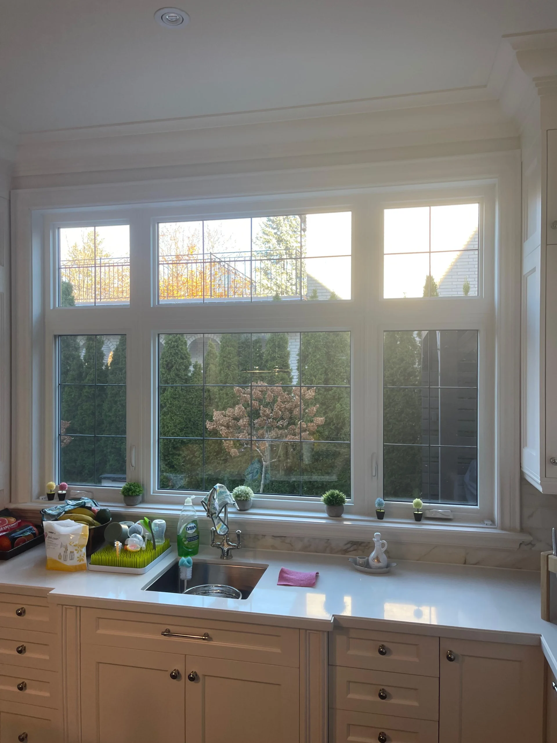 Finished interior window example with clean trim and sightline considerations.