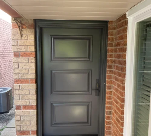 Triple-Glass Window and Door Replacement Project in Bolton, Ontario - dark entry door exterior