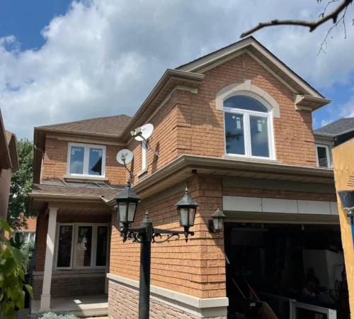 Brick-to-Brick Window Replacement Project in Richmond Hill, Ontario - front home window replacement