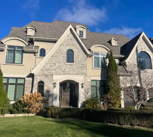 Custom Full-House Window Replacement Project in Richmond Hill, Ontario - luxury home front window replacement