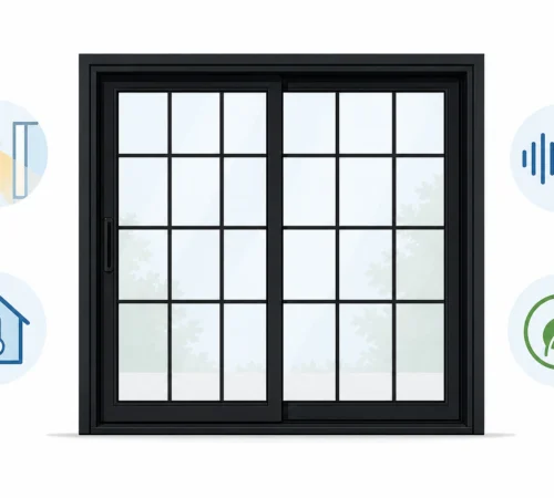 Black Sliding Patio Door Replacement Project in Toronto, Ontario - general sliding door benefits illustration