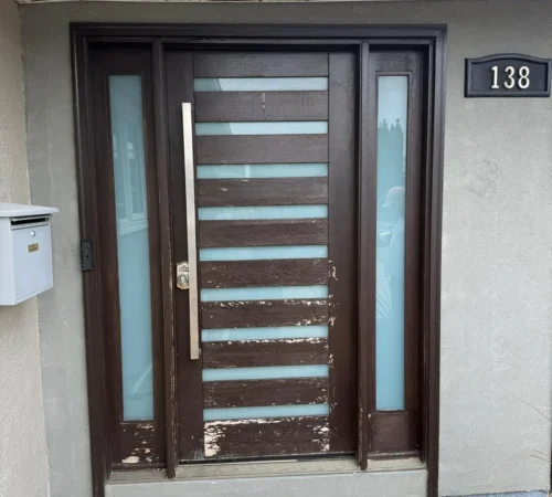 Steel Front Door Replacement Project in Calgary, Alberta - northshield project 23 black modern front door exterior