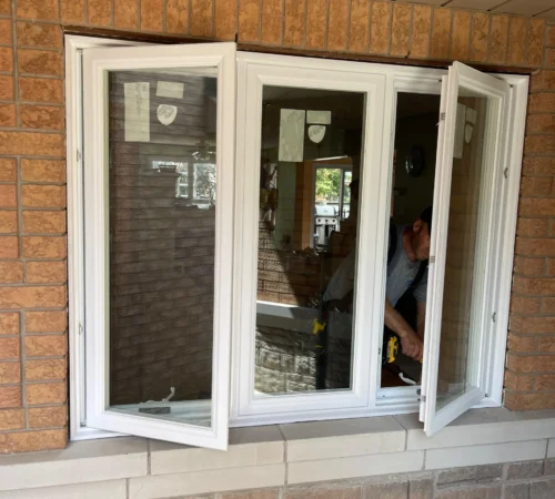 Brick-to-Brick Window Replacement Project in Richmond Hill, Ontario - patio door open exterior