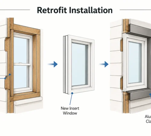 Retrofit Window Replacement Project in Winnipeg, Manitoba - retrofit window installation aluminum cladding