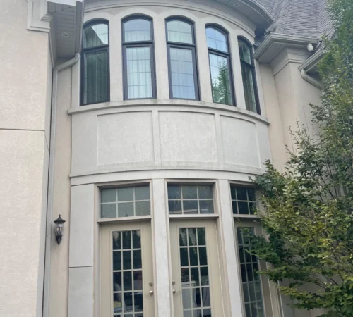 Custom Full-House Window Replacement Project in Richmond Hill, Ontario - two storey bay window exterior