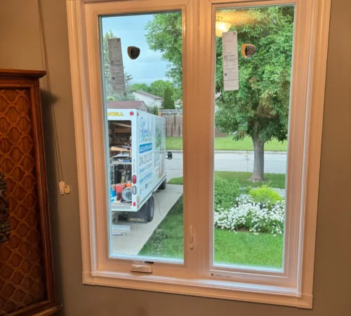 Triple-Glass Casement Window Replacement Project in Calgary, Alberta - white window interior
