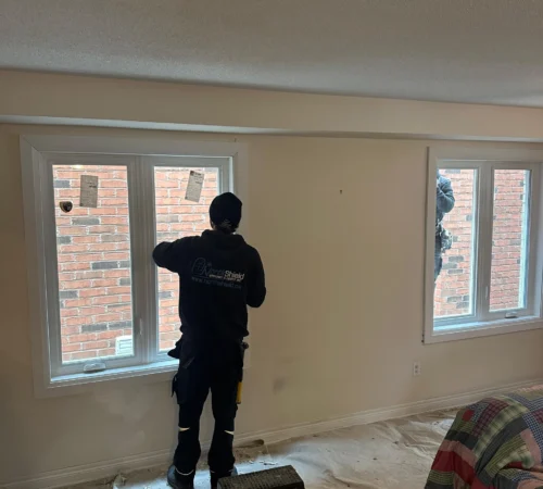 Double-Glass Window and Bay Window Replacement Project in Vaughan, Ontario - window installation interior